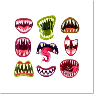 Monster mouths teeth Posters and Art